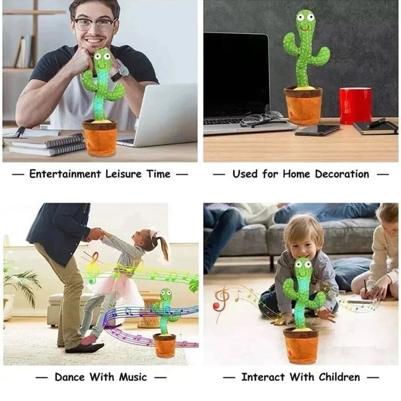 Interactive Singing & Dancing Cactus Plush Toy Imitates your Voice - Green - Picture 6 of 7